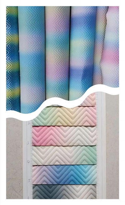 Diamonds Type Marine Vinyl PU Faux Leather Bullet Fabric For Bows And Bags
