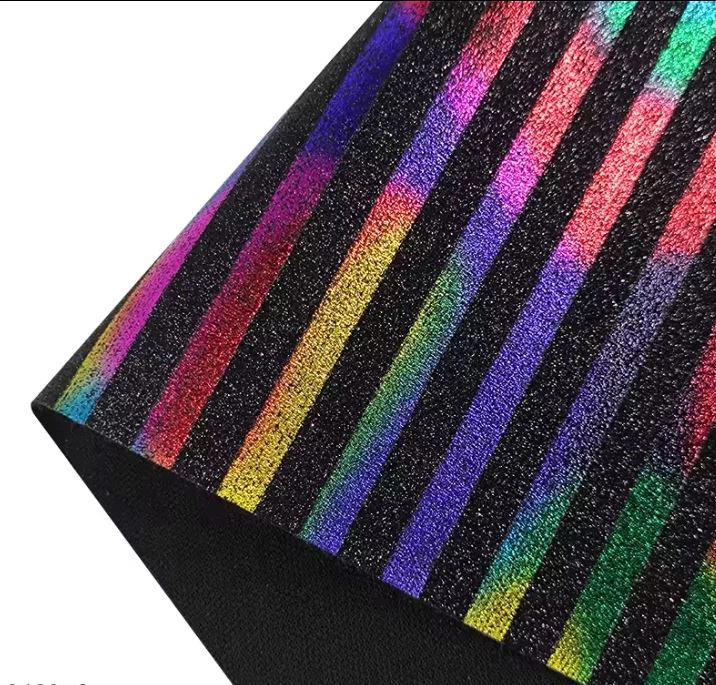 Color Changing Rainbow Fine Glitter Synthetic Leather