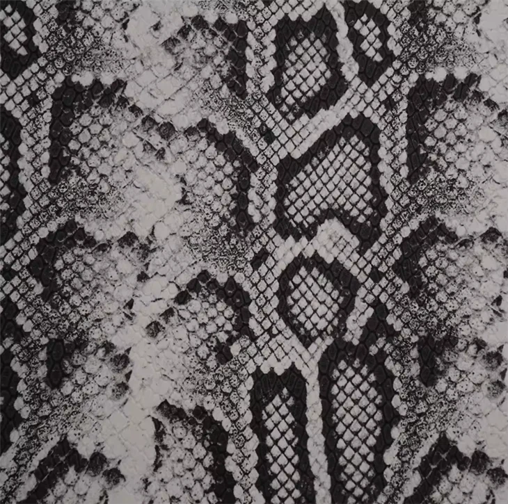 Faux Embossed Snake Skin Print Leather For Handbag