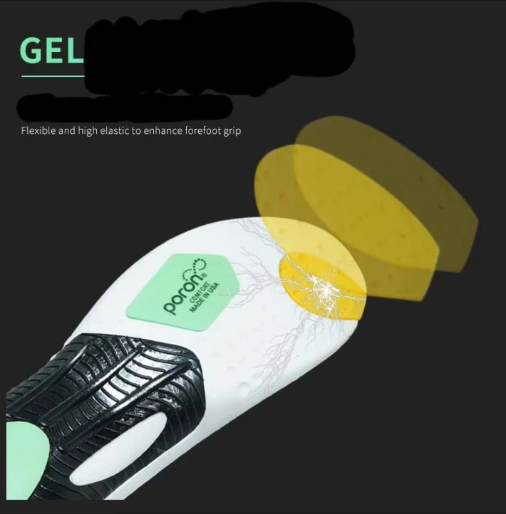 New Material Graphene TPU PU Poron Soft Double Shock Absorption Arch Support Insoles Sports & Comfort Insoles