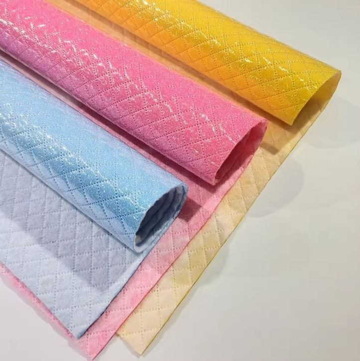 Shiny PVC Glitter Leather For Bag Chair Shoes