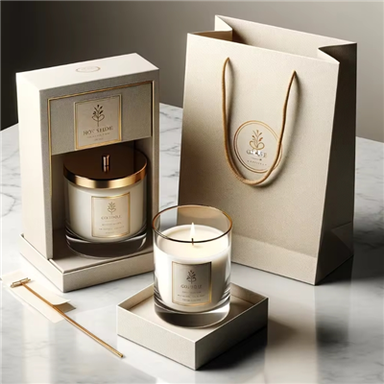 Customized Logo Colourful Luxury Fancy Candle Diffuser Jars With Lid And Boxes Packaging 10oz Candle Packaging Box And Paper Bag