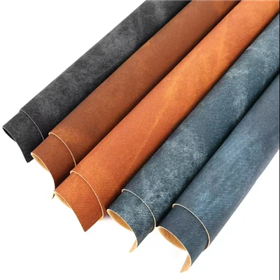 Solid Vintage Cowboy Fabric Vegan PVC Faux Leather