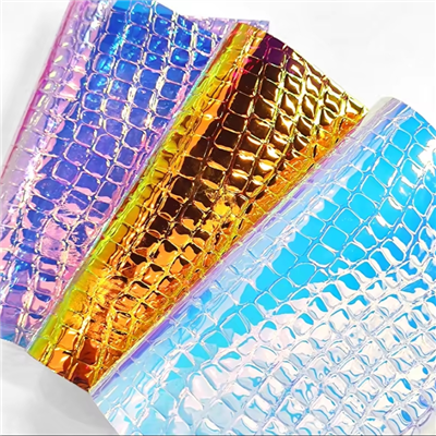 Laser Reflective PVC Plastic Protective Film Stone Embossing PVC Artificial Synthetic Leather Waterproof Fabric For Decorates