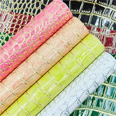 Pu Material Crocodile Pattern Embossed Artificial Leather