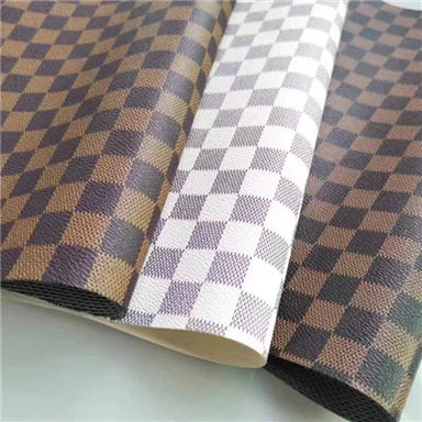Square Grid PVC Leather With Knitted Backing PVC BAG LEATHER For BAG SUITCASE