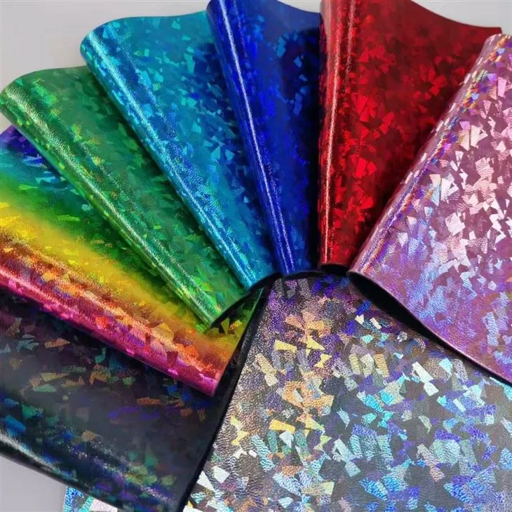 Waterproof Metallic Space PU Nonwoven Leather With Sweet Circle Design For Bags, Shoes & Football